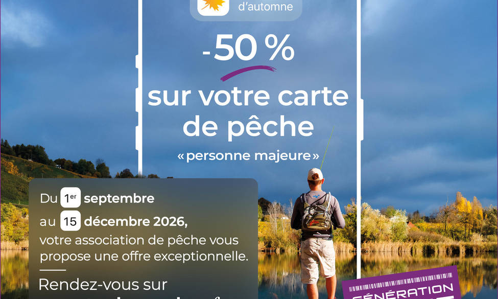 Carte de pêche à -50%