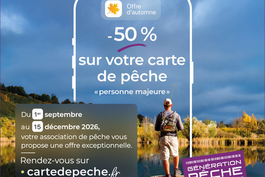 Carte de pêche à -50%