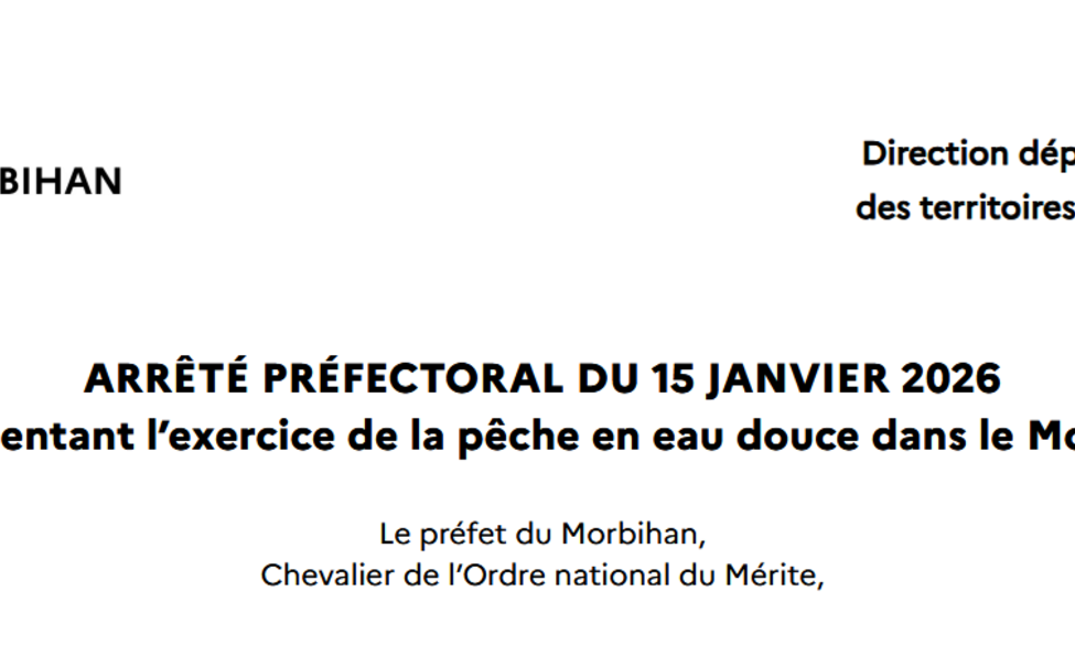 Arrêtés Pêche 2026 - Disponibles