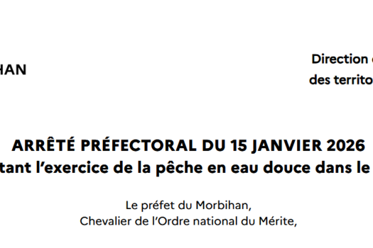 Arrêtés Pêche 2026 - Disponibles